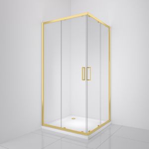 Душевой уголок BelBagno LUCE-A-2-100-C-ORO золото