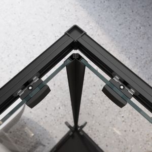 Душевой уголок BelBagno LUCE-A-2-90-C-NERO черный