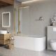 Шторка на ванну BelBagno Luce LUCE-VF-11-90/145-C-ORO 90 см профиль золото стекло прозрачное