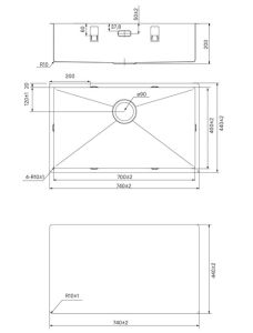 Кухонная мойка IDDIS Edifice EDI74G0i77 74см графит