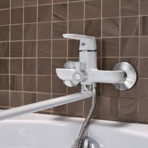 Смеситель для ванны с душем РМС SL123W-006E белый