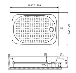 Поддон для душа RGW LUX/TN 800х1000х220 Поддон для душа RGW LUX/TN 800х1000х220