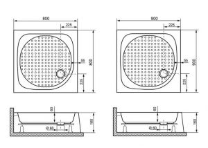Акриловый поддон для душа RGW LUX/TN 16180199-21 900х900х150