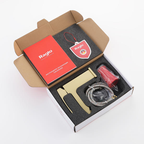 Смеситель для раковины Raglo R01.10.03 золотой сатин