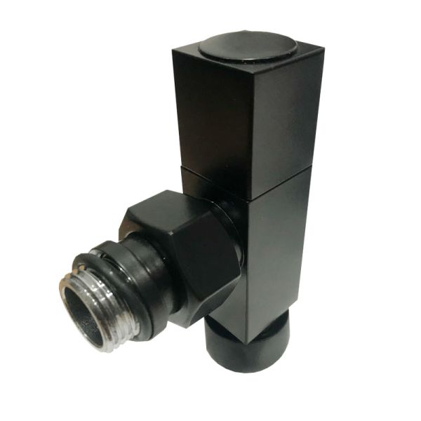 Вентиль запорный угловой Luxon LX 855SCH0504ЧМ  3/4"х1/2" г/ш  хромированный для п/с Квадратный (ЧЕРНЫЙ МУАР)