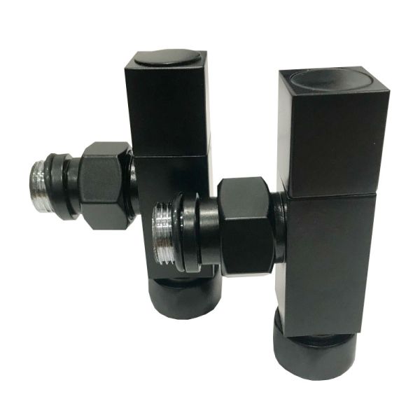 Вентиль запорный угловой Luxon LX 855SCH0504ЧМ  3/4"х1/2" г/ш  хромированный для п/с Квадратный (ЧЕРНЫЙ МУАР)