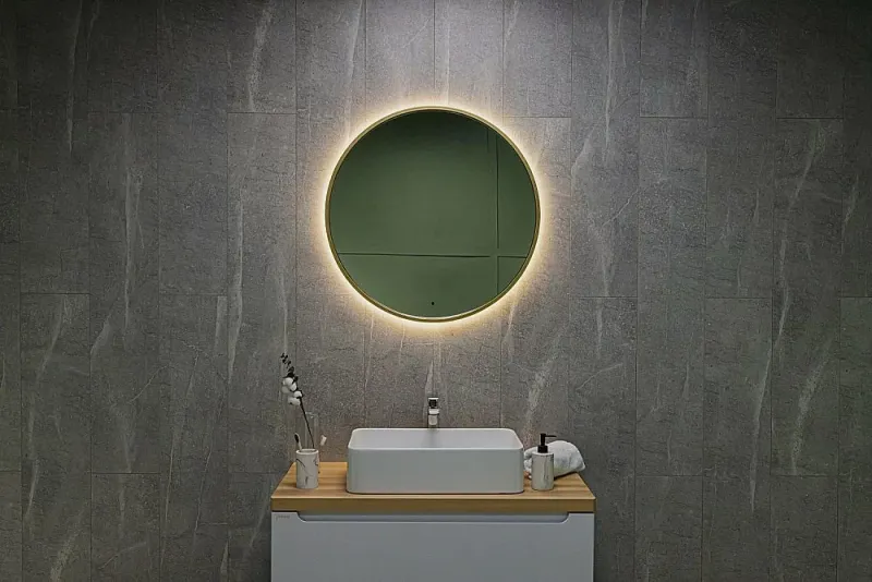 Зеркало с подсветкой ArtMax Asti AM-Ast-800-DS-FNC-Gold 80 см золото