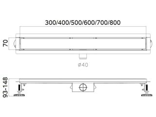 Душевой лоток Haiba HB94400 40см сатин Душевой лоток Haiba HB94400 40см сатин