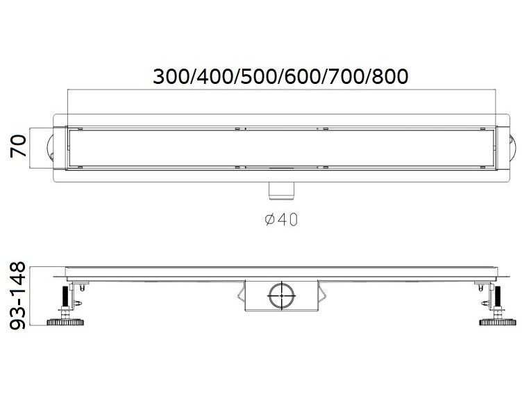 Душевой лоток Haiba HB94500 50см сатин