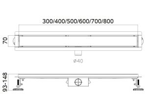 Душевой лоток Haiba HB94700 70см сатин