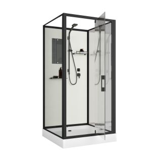 Душевая кабина Niagara Standart ST80/15Q/BL/BK 80x80 см профиль чёрный стекло прозрачное