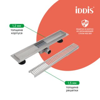 Душевой лоток IDDIS Левел (Level) 975A8SB10DZ 80 см хром матовый