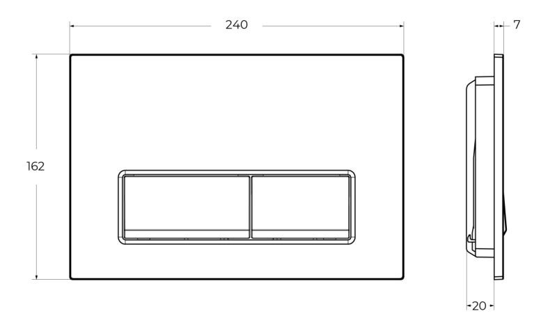 Кнопка смыва BelBagno BB-15R-IN, Сатин