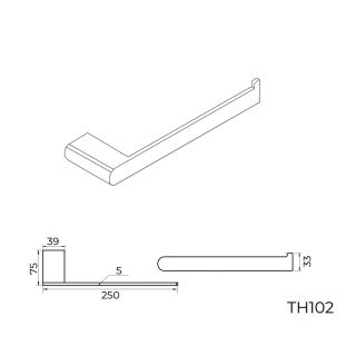 Полотенцедержатель Knotlor TH102BL, черный