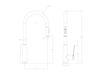 Смеситель для кухни Wonzon & Woghand WW-A20782-MB с выдвижным изливом чёрный матовый Смеситель для кухни Wonzon & Woghand WW-A20782-MB с выдвижным изливом чёрный матовый