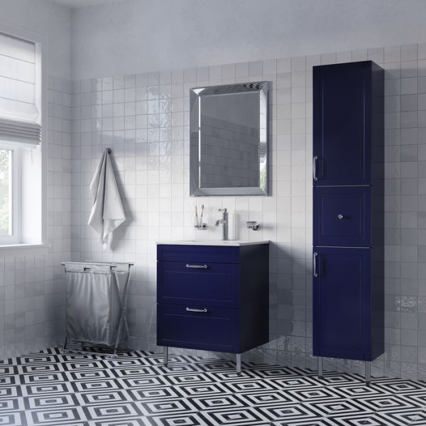 Напольная тумба с раковиной IDDIS Oxford OXF60N0i95K 60см синий