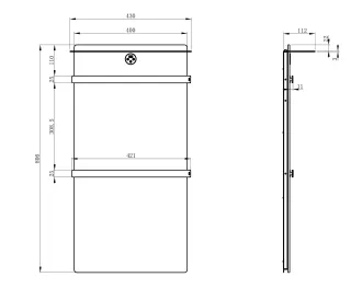 Полотенцесушитель электрический с каменной плитой Wonzon & Woghand Stuttgart WW-A504-BG 0x80 см чёрный мрамор/брашированное золото