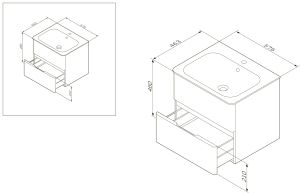 Am.pm Bliss M55FHX0602VF32 тумба под раковину 60 см белый венге