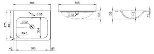 Раковина Am.Pm Bliss D M55WPX0601WG 60 см