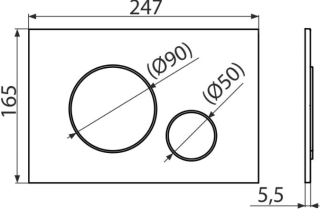 Кнопка управления AlcaPlast хром матовый M672 Кнопка управления AlcaPlast хром матовый M672