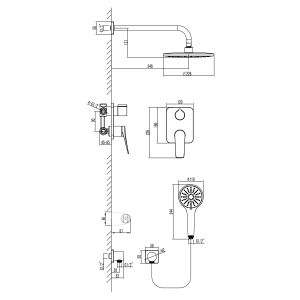Душевой комплект Lemark Bronx LM3729BL чёрный