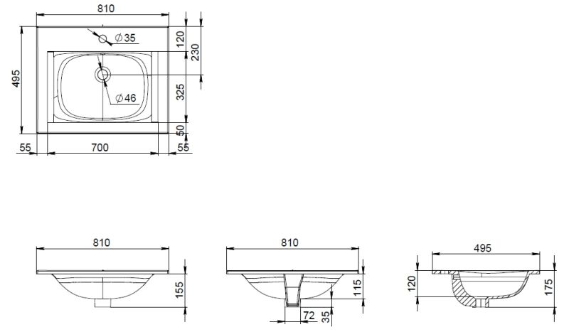 Раковина Am.Pm SPIRIT V2.0 M70AWCC0802WG 80 см Раковина Am.Pm SPIRIT V2.0 M70AWCC0802WG 80 см