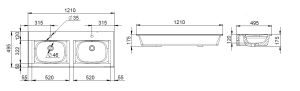 Раковина Am.Pm SPIRIT V2.0 M70AWCD1202WG 120 см