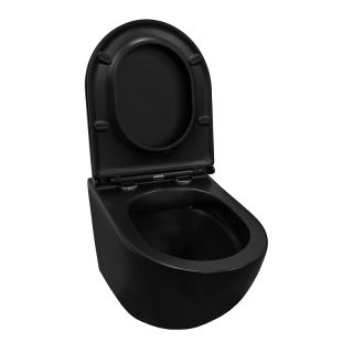 Унитаз подвесной Azario Grado AZ-0046N-MB безободковый чёрный матовый