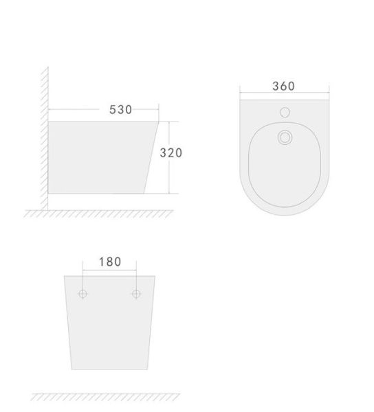 Биде подвесной Boheme Avva new 973-W-BIDET белый глянец