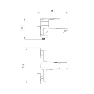 Смеситель для ванны Aquanika Simple AQS3038CR хром