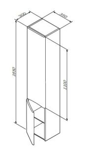 Шкаф Am.pm Like M80CHR0356VF правый 35 см белый-венге Шкаф Am.pm Like M80CHR0356VF правый 35 см белый-венге