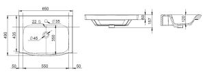 Раковина Am.Pm Like M80WCC0652WG 65 см