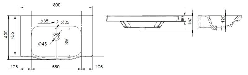 Раковина Am.Pm Like M80WCC0802WG 80 см Раковина Am.Pm Like M80WCC0802WG 80 см