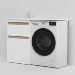 Am.pm X-Joy База под столешницу для стиральной машины, напольная, 60 см, 2 ящика, белый глянец