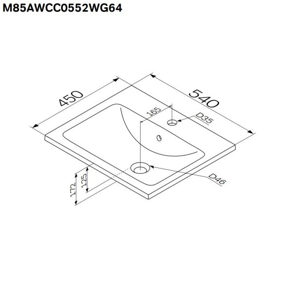 Раковина AM.PM X-Joy 55 M85AWCC0552WG64 Белая