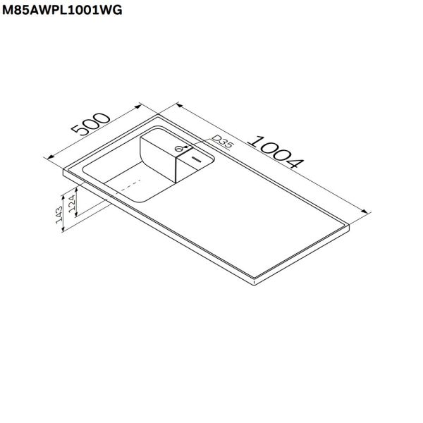 Раковина мебельная Am.Pm X-JOY M85AWPL1001WG 100 см