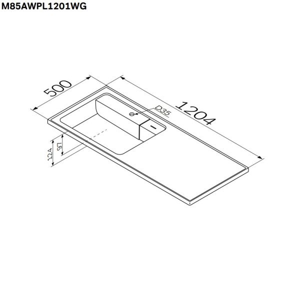 Раковина мебельная Am.Pm X-JOY M85AWPL1201WG 120 см