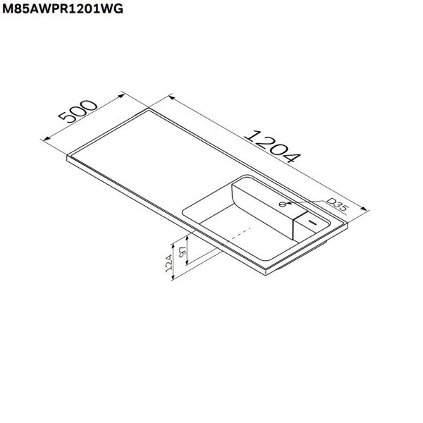 Раковина мебельная AM.PM X-Joy M85AWPR1201WG над стиральной машиной