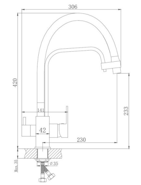 Смеситель для кухни Haiba HB76615 хром