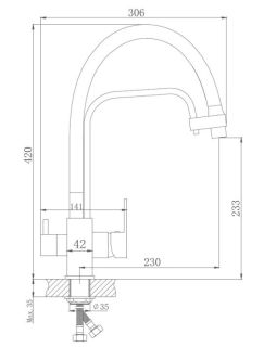 Смеситель для кухни Haiba HB76615-7 чёрный матовый Смеситель для кухни Haiba HB76615-7 чёрный матовый