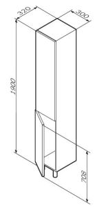 Шкаф Am.pm Gem M90CSR0306WG правый 30 см белый
