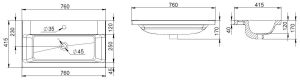 Раковина Am.Pm Gem M90WCC0752WG 75 см