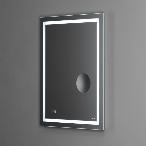 Зеркало Am.Pm Gem M91AMOX0553WG с LED-подсветкой часами и косметическим зеркалом 55 см