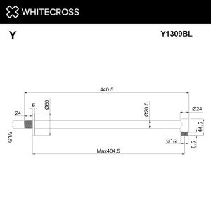 Кронштейн душевой настенный WHITECROSS Y1309BL чёрный матовый