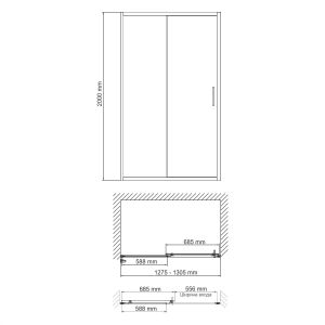 Душевая дверь Wasserkraft Dill Main 41S30 130x200 см