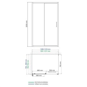 Душевой уголок Wasserkraft  Main 41S 41S32 130x80см