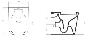 Унитаз приставной BelBagno Albano BB120CBR
