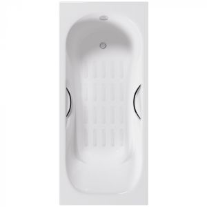 Ванна чугунная Delice Malibu DLR230609R-AS 170x75 с отверстиями под ручки и антискользящим покрытием