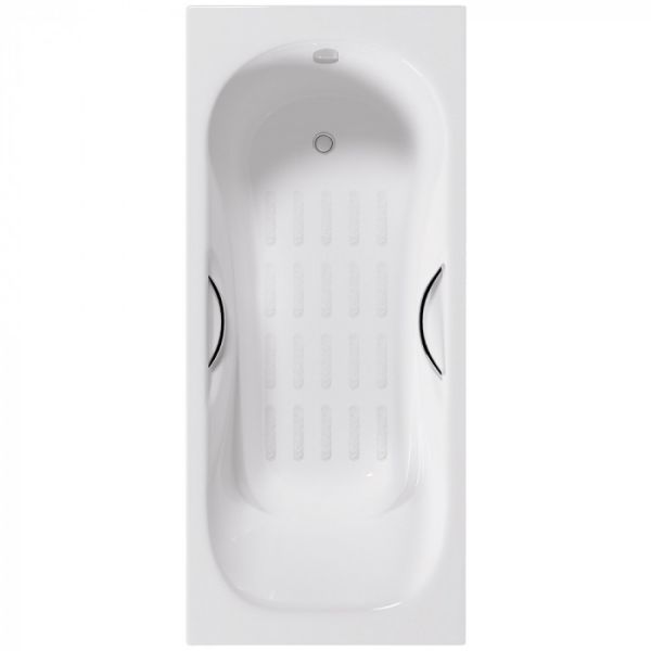 Ванна чугунная Delice Malibu DLR230610R-AS 180x80 с отверстиями под ручки и антискользящим покрытием