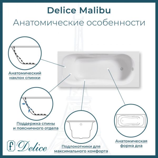 Ванна чугунная Delice Aurora DLR230605-AS 170x70 с антискользящим покрытием Ванна чугунная Delice Aurora DLR230605-AS 170x70 с антискользящим покрытием